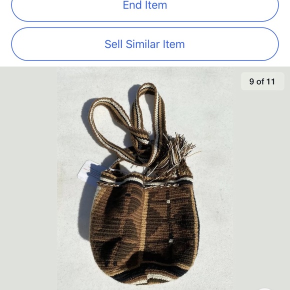 Mini Wayuu Tribe bag brown cream tones crossbody - Picture 8 of 10